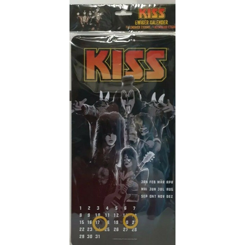 Kiss - Blechschild "Ewiger Kalender"