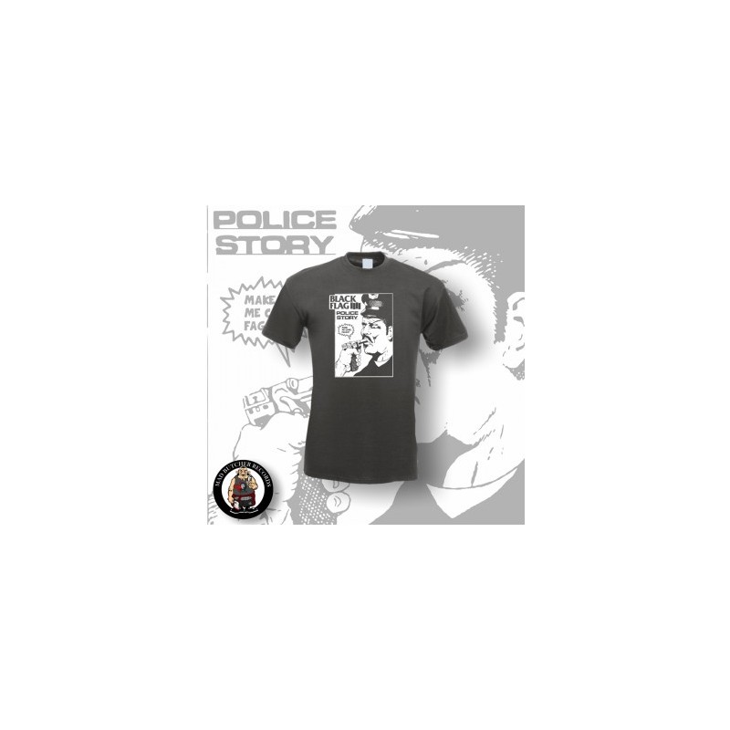Black Flag - Police Story (T-Shirt - Dunkel Grau)