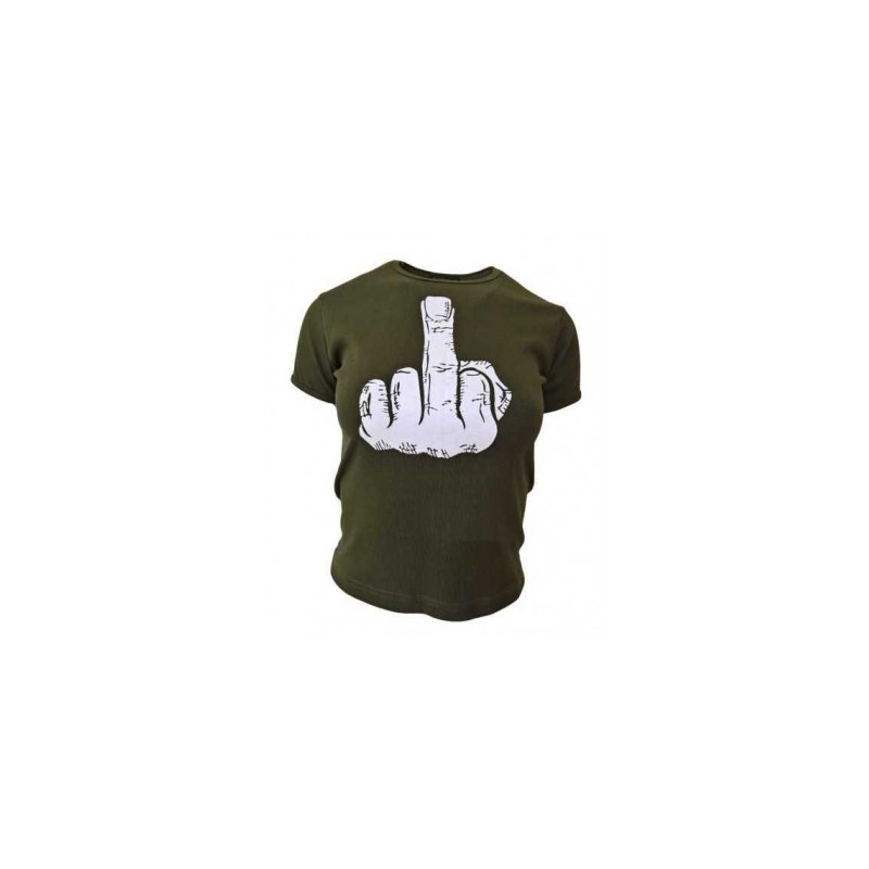 Stinkefinger - Army Grünes Girlie T - Shirt
