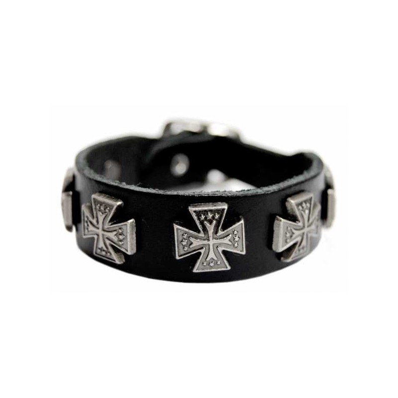 Lederarmband - Einsames Kreuz ( 100 % Leder )