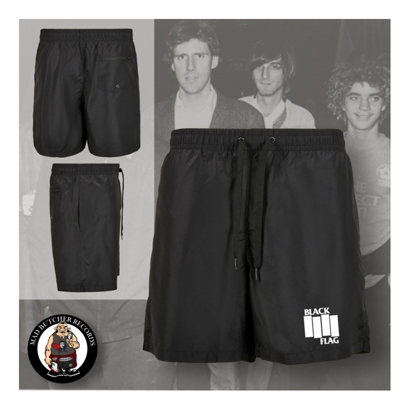 Black Flag - Logo Badehose (Größe: S Farbe: Schwarz)