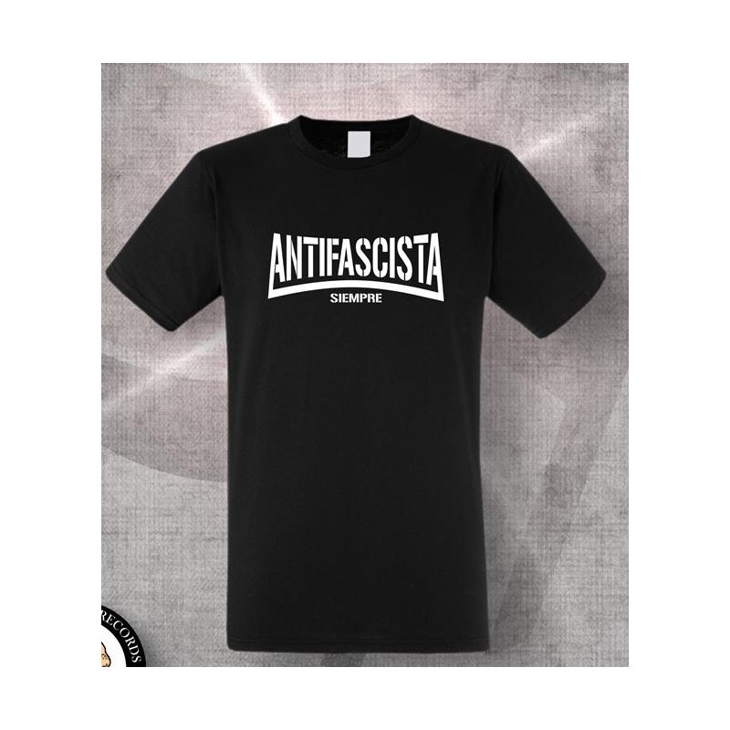 Antifascista Siempre - T-Shirt (Größe: L Farbe: Schwarz)