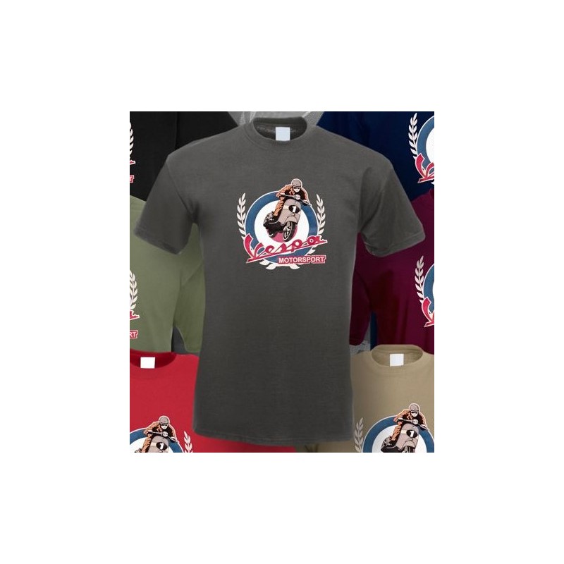 Vespa Motorsport - T-Shirt ( Größe: S Farbe: Grau)