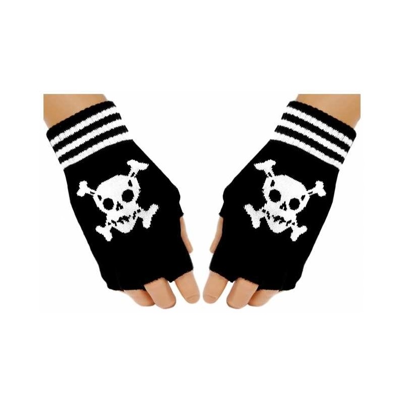 Fingerlose Handschuhe - Totenköpfe (Paar)
