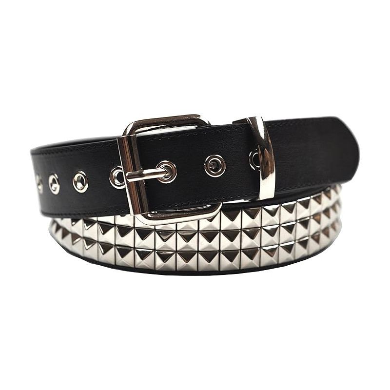 Pyramidengürtel - 3 reihig - Ku-Leder - Größe - XL - 128 cm