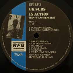 UK SUBS - IN ACTION (Doppel Vinyl) II.Hand Rarität