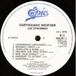 Joe Strummer - Earthquake Weather (II.HAND Black Vinyl)