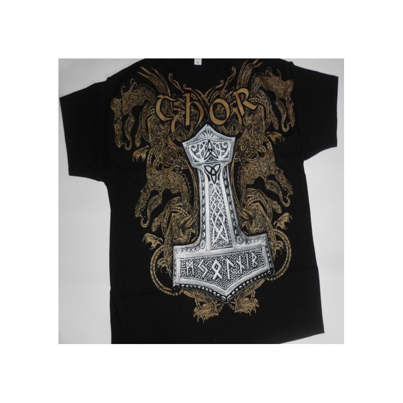 Viking T-Shirt - Front: Thors Hammer / Back: Thor + Skull (T-Shirt)