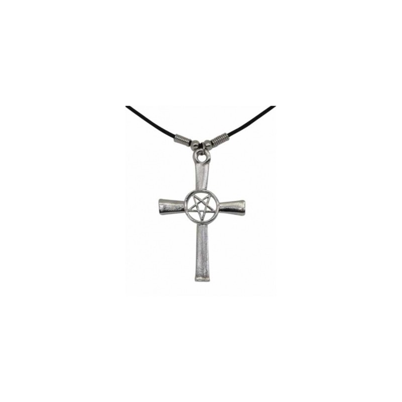 Halskette mit Drudenfuss im Kreuz